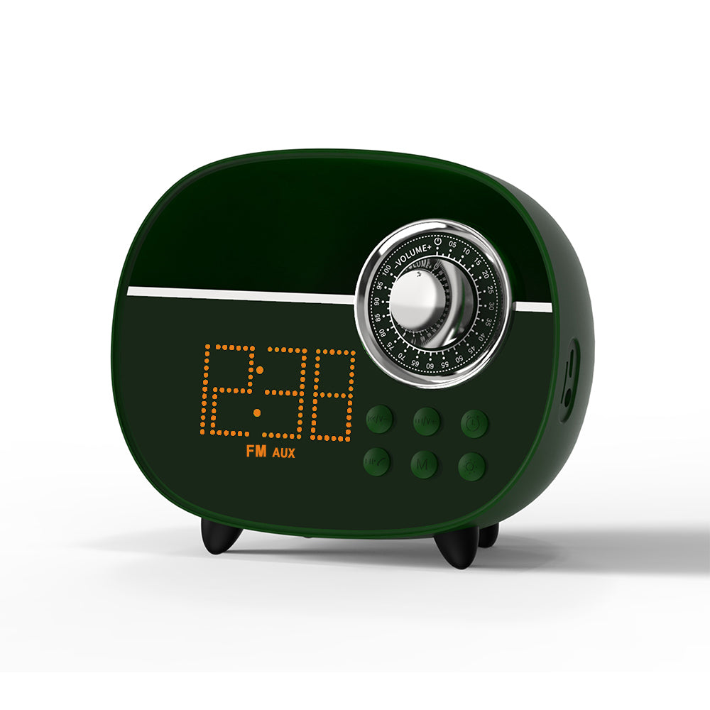 Retro Alarm Clock with Bluetooth,Vintage FM Radio,Hands-Free Calling,Night Light,Support TF Card and AUX, Suitable for Home Office, Outdoor iTOMA 158