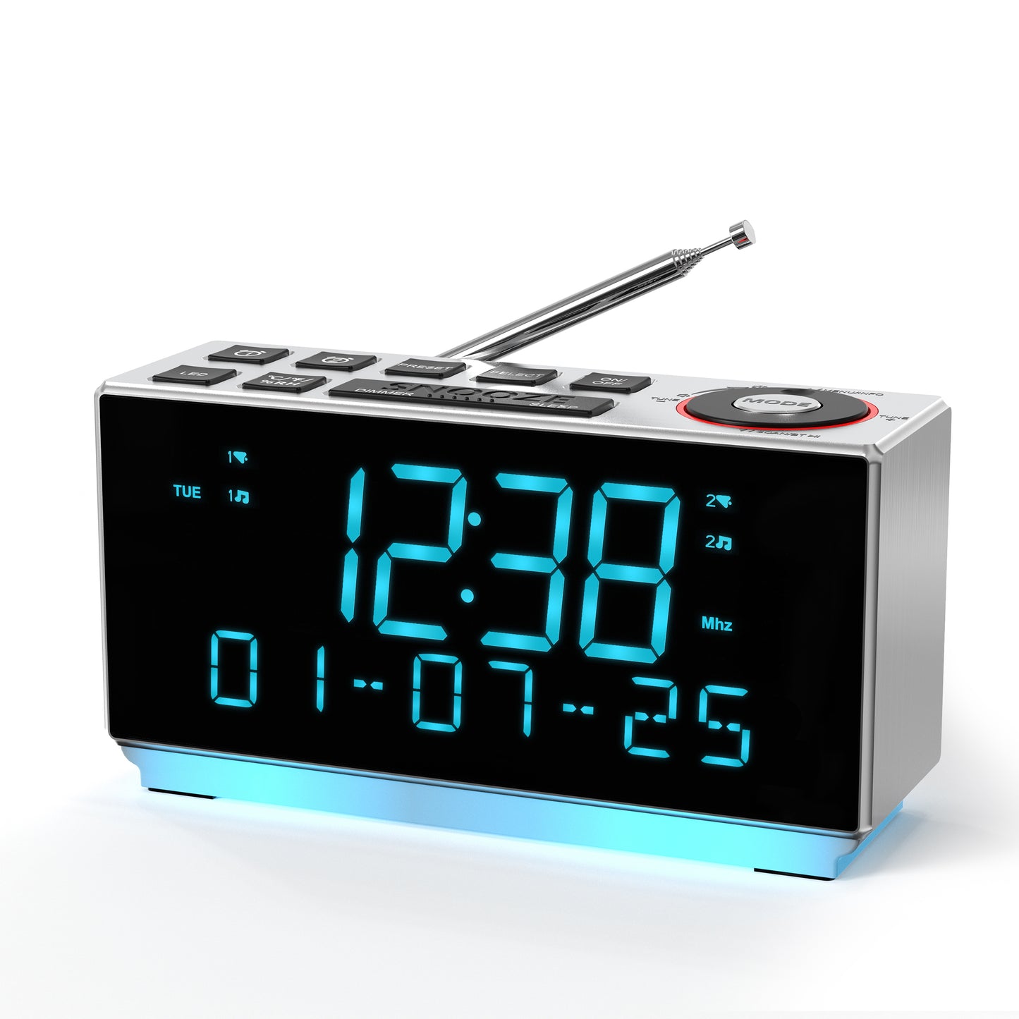 DAB+&FM Radio, Clock Radio with Bluetooth, 40 Presets, Earphone, Dual Alarm with Snooze and Sleep Timer, Two Charging Port, Dimmable, Temperature & Humidity, LED Display Alarm Clock for Bedroom iTOMA 508D