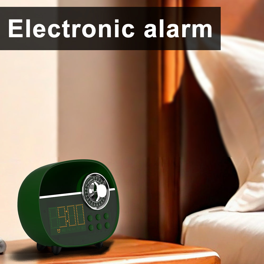 Retro Alarm Clock with Bluetooth,Vintage FM Radio,Hands-Free Calling,Night Light,Support TF Card and AUX, Suitable for Home Office, Outdoor iTOMA 158