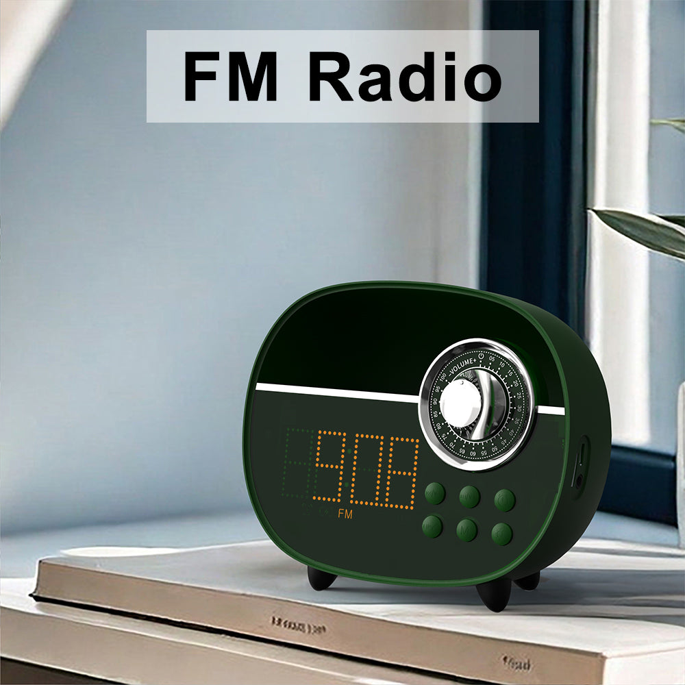 Retro Alarm Clock with Bluetooth,Vintage FM Radio,Hands-Free Calling,Night Light,Support TF Card and AUX, Suitable for Home Office, Outdoor iTOMA 158