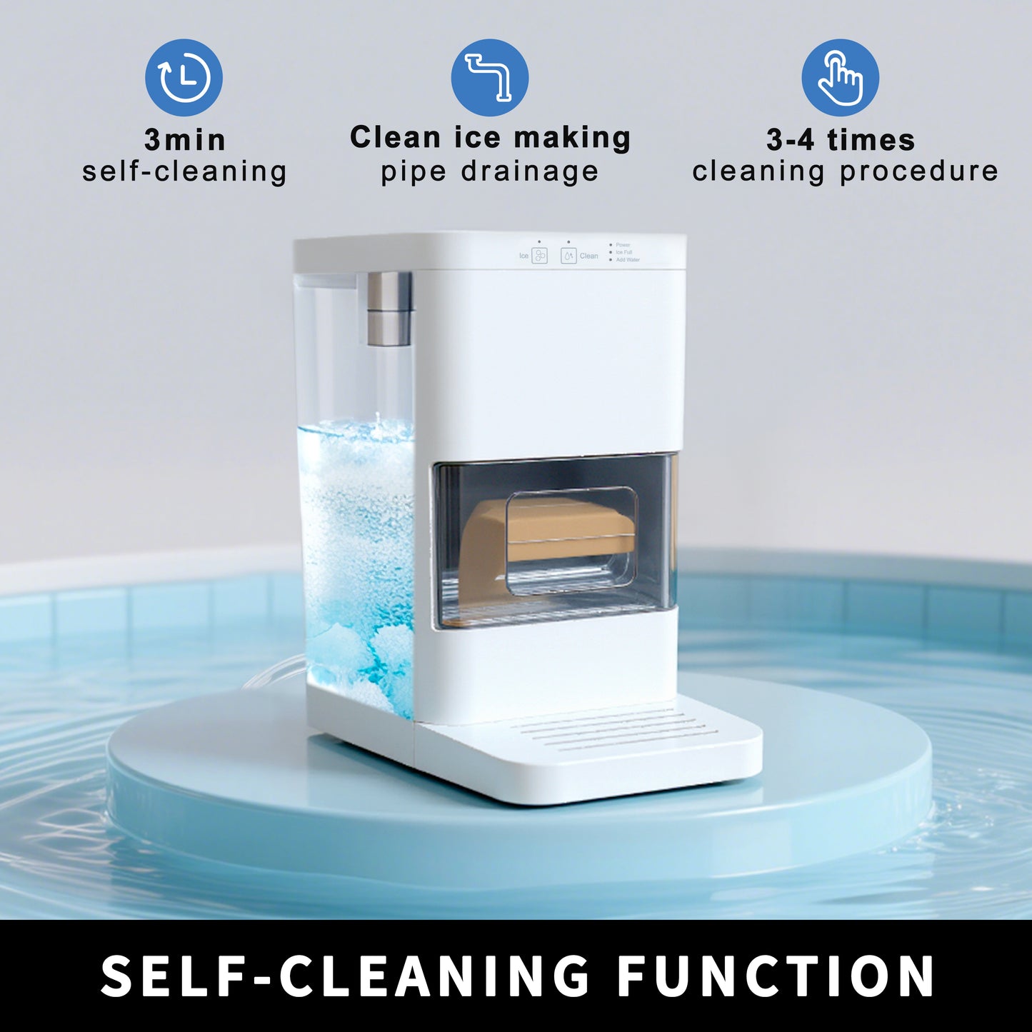 Artisanal Sphere Ice Maker – 4.6kg Daily Output, 50-Min Fast Ice, Smart Sensors, One-Touch Clean, Compact & Quiet for Home/Bar Use