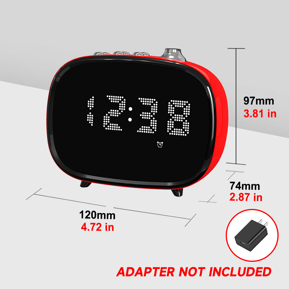 Retro Alarm Clock with wireless connection, Time Display, Alarm Setting,TF Card Slot, AUX Jack, Hands-Free Calling, Vintage Decor for for Home/Outdoor iTOMA 138