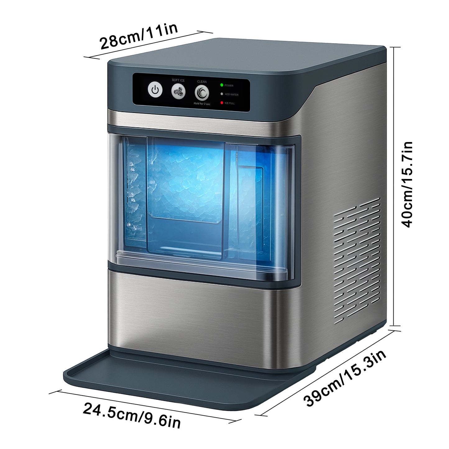 iTOMA Nugget lce Maker Machine,Chewable Pellet Ice Machine,Self-Cleaning,One-Click Operation,for Home/Kitchen/Office/ Bar Party Ice Cube Machine