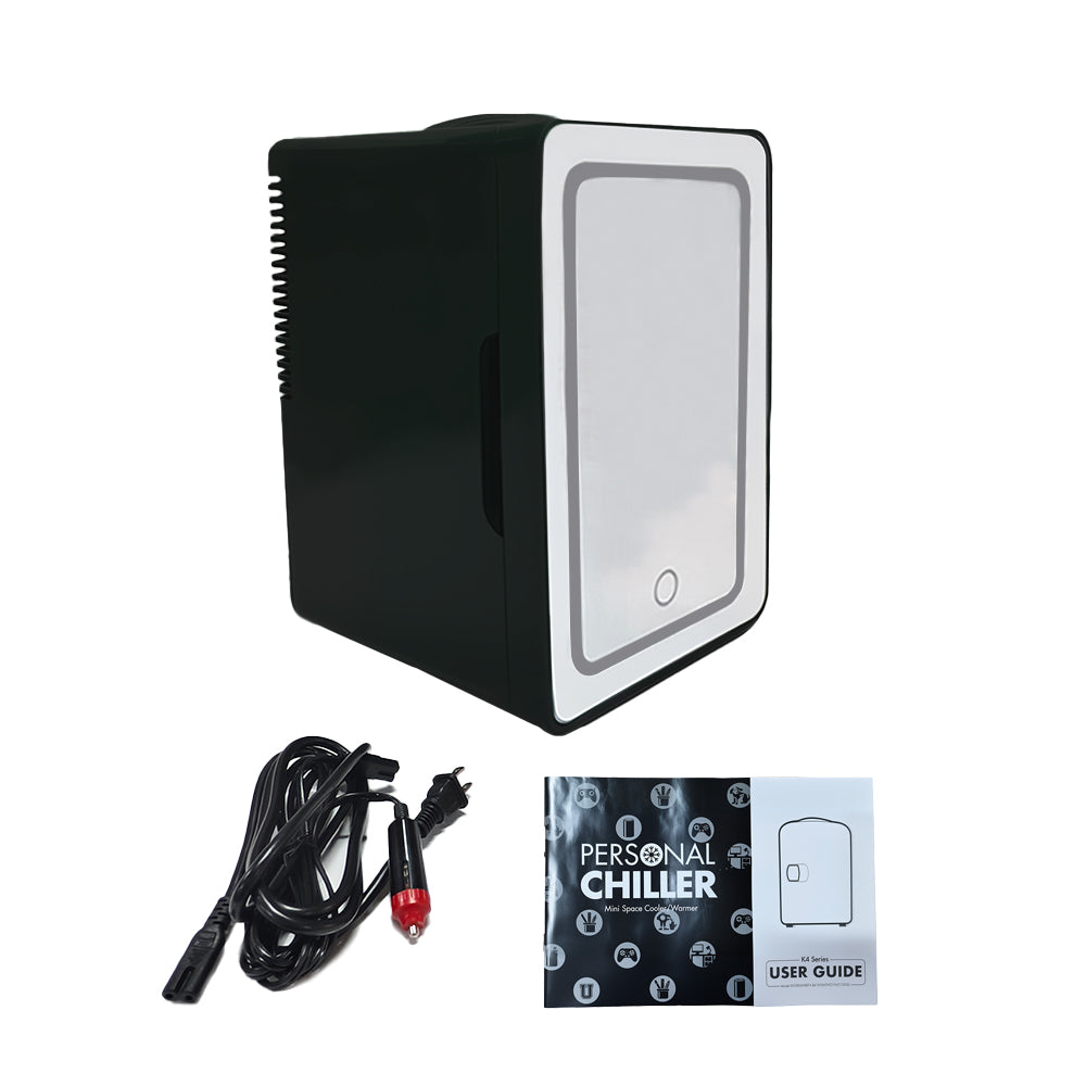 6L K6100 Mini Skincare Fridge with LED Mirror, 6Liter/6 Cans Cooler and Warmer for Makeup, Cosmetic, Beauty, Food, Medicine Portable Small Refrigerator 100% Freon-Free Eco Friendly for Bedroom, Nursery, Office, Camp and Car