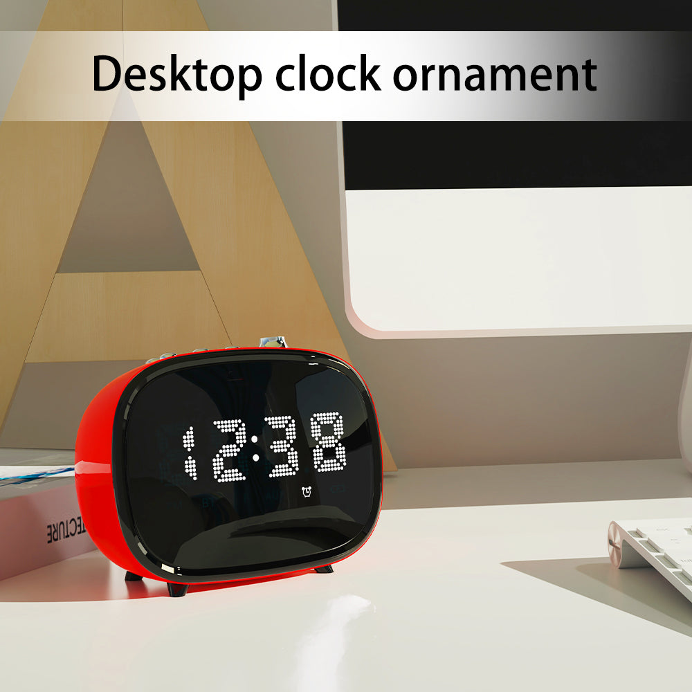 Retro Alarm Clock with wireless connection, Time Display, Alarm Setting,TF Card Slot, AUX Jack, Hands-Free Calling, Vintage Decor for for Home/Outdoor iTOMA 138