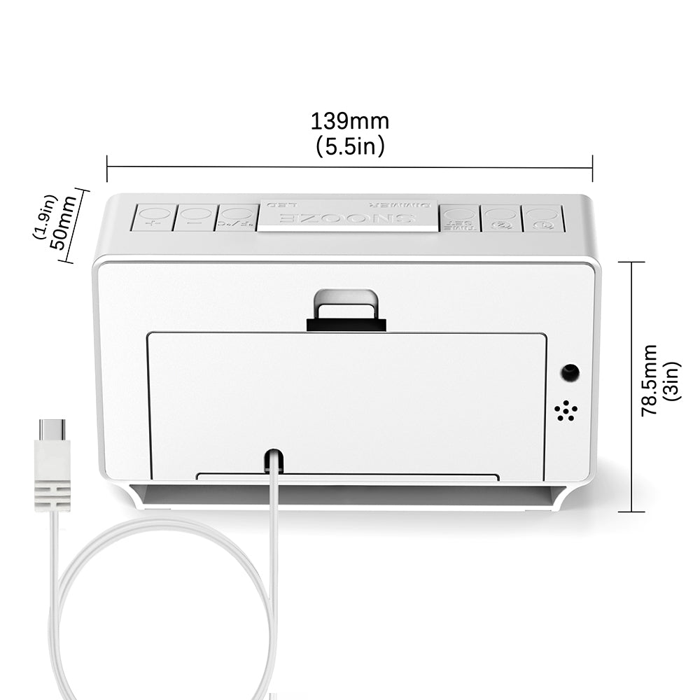 Digital iTOMA 222 Alarm Clock, Dual Alarms with Temperature Display, Snooze,12/24Hr, Night Light and Adjustable Volume, Dimmable, Battery Backup, Portable Small LED Clocks for Bedroom