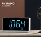 Dual Alarm Clock with FM Radio, USB Charging, 1.8'' LED Display, Night Light, Snooze, Dimmer Control, Bluetooth Speaker, Temperature & Humidity Display iTOMA 508