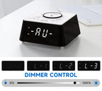 Bedside Wireless Charging Alarm Clock Radio with Bluetooth Speaker,FM Radio, Dual Alarm with Snooze, USB Charging, Night Light and Dimmable Display iTOMA 205