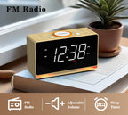 Digital Alarm Clock Radio, 1.4" White LED Display Clock with Bluetooth, FM Radio, Dual Alarm, Sleep Timer, Snooze, Auto & Manual Dimmer, USB Charger and Night Light iTOMA 718
