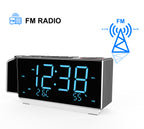 Digital Projection Alarm Clock with FM Radio, USB Charging, 1.8'' LED Display, Night Light, Dual Alarm, Snooze, Dimmer Control, Bedside Clock Radio iTOMA 509