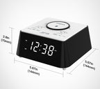 Bedside Wireless Charging Alarm Clock Radio with Bluetooth Speaker,FM Radio, Dual Alarm with Snooze, USB Charging, Night Light and Dimmable Display iTOMA 205