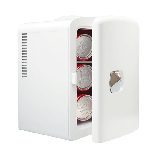 4L K4201 White Mini Fridge, 4 Liter/6 Can Portable Cooler Personal Refrigerator for Skin Care, Cosmetics, Beverage, Food,100% Freon-Free Eco Friendly for Bedroom, Office, Car, Dorm
