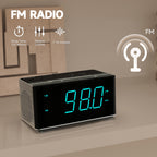 Digital Alarm Clock Radio-Bluetooth Stereo Speakers,FM Radio,Dual Alarm,Snooze,Brightness Dimmer,USB Charging, Alarm Clock for Bedroom Office iTOMA 3501S