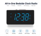 iTOMA Alarm Clock Radio Bluetooth Speaker, Dual Alarm, FM Radio LED Display