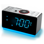 Radiowecker mit Bluetooth-Lautsprecher, UKW-Radio, Doppelalarm mit Schlummerfunktion, großem LED-Display, Dimmersteuerung, USB-Ladeausgang und Nachtlicht iTOMA CKS708 