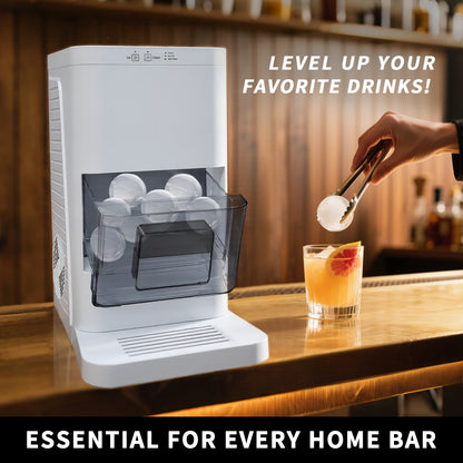 Artisanal Sphere Ice Maker – 4.6kg Daily Output, 50-Min Fast Ice, Smart Sensors, One-Touch Clean, Compact & Quiet for Home/Bar Use