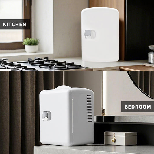 4L K4201 White Mini Fridge, 4 Liter/6 Can Portable Cooler Personal Refrigerator for Skin Care, Cosmetics, Beverage, Food,100% Freon-Free Eco Friendly for Bedroom, Office, Car, Dorm