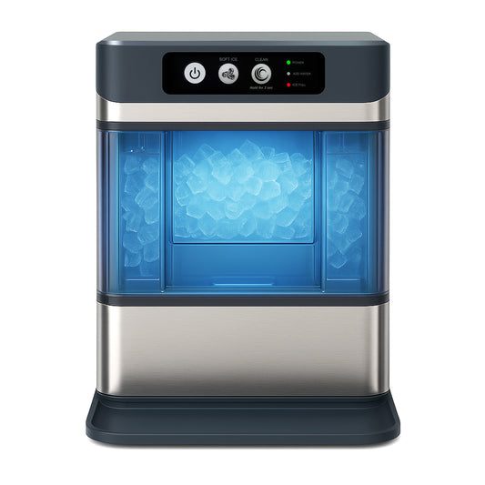 iTOMA Nugget lce Maker Machine,Chewable Pellet Ice Machine,Self-Cleaning,One-Click Operation,for Home/Kitchen/Office/ Bar Party Ice Cube Machine