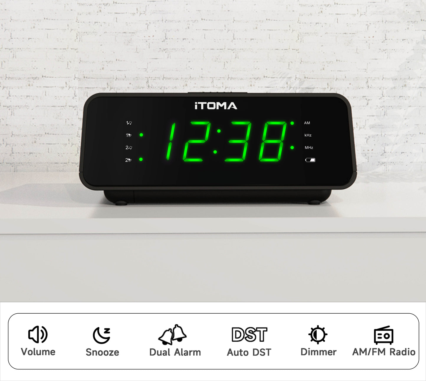 Alarm Clock with AM/FM Radio iTOMA 2100