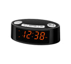 Digital iTOMA AM/FM Alarm Clock Radio with Dual Alarm, Sleep Timer & Snooze Functions, Orange LED Display, 4-Level Dimming Option 3301