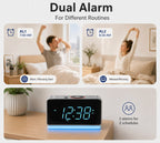 iTOMA Alarm Clock Radio Bluetooth Speaker, Dual Alarm, FM Radio LED Display