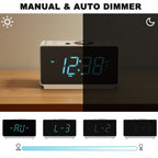 iTOMA Alarm Clock Radio Bluetooth Speaker, Dual Alarm, FM Radio LED Display