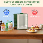 Mini Skincare Fridge with LED Mirror 6L K6104, 6Liter/6 Cans Cooler and Warmer for Makeup, Cosmetic, Beauty, Food, Medicine Portable Small Refrigerator 100% Freon-Free Eco Friendly for Bedroom, Nursery, Office, Camp and Car