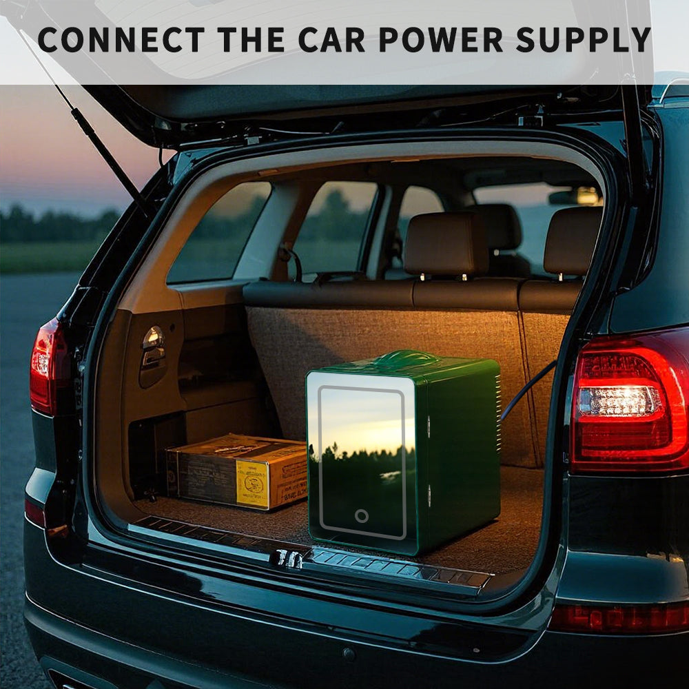 6L K6104 Mini Skincare Fridge with LED Mirror, 6Liter/6 Cans Cooler and Warmer for Makeup, Cosmetic, Beauty, Food, Medicine Portable Small Refrigerator 100% Freon-Free Eco Friendly for Bedroom, Nursery, Office, Camp and Car