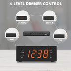 Bedroom Digital Alarm clock with FM radio, Bluetooth, Dimmable LED display screen, sleep timer, adjustable volume, dual alarm clock with on/off button, bedside alarm clock for adults, the elderly and children iTOMA 515