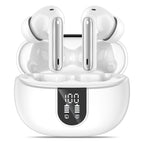 Wireless Earbuds, Bluetooth 5.3 Headphones 40Hrs Playtime Deep Bass Stereo, LED Power Display, Call Noise Canceling Headphones with Mic, IP7 Waterproof Earphones for iOS Android Purple
