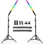 LED Light Stick RGB Fill Light Stand Photography Lighting Kit LED Video Lighting with 5000mAh Battery, Remote Controller Dimmable 2500K~6500K, Adjustable Tripod Stand for Live Streaming, Vlog, Gaming