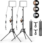 ALTSON 2 Packs Video Light Kit, LED Studio Light, 2700-6500K Dimmable Photography Lighting Kit with Tripod Stand&Phone Holder, 12" Rotating Streaming Light for Video Recording, Game Streaming, YouTube