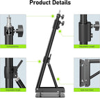Ring Light Mount - Wall Mount Triangle Boom Arm， 4.3ft/130cm Wall Stand Tirpod Support 180°Flexible Rotation for Studio Video Light, Monolight, Photography, Softbox, Reflector (4.3Ft)