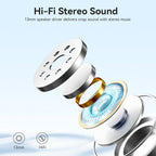 Wireless Earbuds, Bluetooth 5.3 Headphones 40Hrs Playtime Deep Bass Stereo, LED Power Display, Call Noise Canceling Headphones with Mic, IP7 Waterproof Earphones for iOS Android Purple