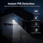 GNCC Solar Security Camera Outdoor, 2.4 & 5GHz WiFi Outdoor Security Camera 4MP Solar Powered WiFi Camera with Color Night Vision, Spotlight, PIR Motion Detection, Easy to Install, SD/Cloud Storage
