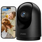 GNCC Indoor Security Camera, 2K Cameras for Home Security with Motion Detection, Baby/Pet Camera with Phone App, Night Vision, 2-Way Audio, TF/Cloud Storage, Works with Alexa & Google Home, 2.4G WiFi