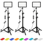 ALTSON 3 Pack LED Video Panel Light, 2500-8500K Dimmable Studio Lights with Tripod Stand & Phone Holder, 78" Photography Lighting Kit for Video Recording, Game Streaming, Photography, Tiktok, YouTube