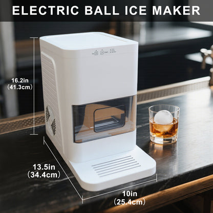 Artisanal Sphere Ice Maker – 4.6kg Daily Output, 50-Min Fast Ice, Smart Sensors, One-Touch Clean, Compact & Quiet for Home/Bar Use