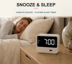 iTOMA Alarm Clock Radio for Bedrooms with Two USB Charging Port, Large Numbers with Adjustable Brightness, Bedside Digital FM Radio with Sleep Timer, Volume, Snooze, Led Digital Clock A23 (White)