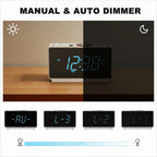 Radiowecker mit Bluetooth-Lautsprecher, UKW-Radio, Doppelalarm mit Schlummerfunktion, großem LED-Display, Dimmersteuerung, USB-Ladeausgang und Nachtlicht iTOMA CKS708 