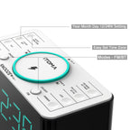 Bedside Alarm Clock Radio, 15 W Ultra Fast Wireless Phone Charger with wireless conncetion, USB Charging Port, Dual Alarm, Sleep Timer, Snooze, Dimmer, FM Radio,Cyan LED Night Light &1.4" Display iTOMA 207S