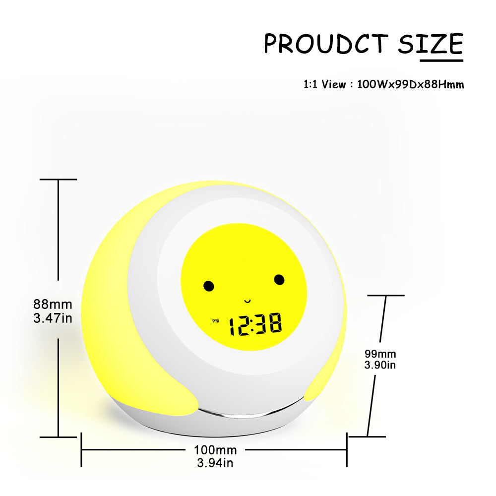 Kids Room Thermometer, Hygrometer and Cute Facial Expressions, Colorful Light Choose, 4 Level Dimmer, Indoor Temperature Monitor, LCD Screen Child Time Display Temperature and Humidity Gauge iTOMA 915