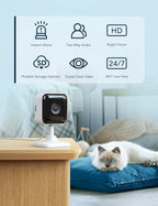 GNCC 2K Indoor Security Camera Dog Camera Motion Detection, Cameras for Home Security with 2-Way Audio Siren, Night Vision, Cloud & SD Card Storage, Works w/Alexa & Google Home, 2.4G WiFi(only), C2