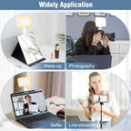 ALTSON 60 LED Portable Selfie Light Video Conference Lighting with Clip & Camera Tripod Adapter Rechargeable 2200mAh CRI 97+, 9 Light Modes for Phone iPhone Webcam Laptop Photo Makeup