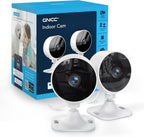 GNCC 2.4GHz Indoor Security Camera, 1080P Home Camera for Pet Monitoring, Motion Detection, Two-Way Audio, IR Night Vision, Easy Install, Cloud Storage Subscription Required, No 5GHz Support(2-Pack)