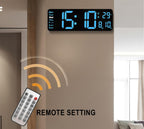 Digital Wall Clock, 13 Inch Large Display LED Wall Clock for Living Room Decor, Alarm Clock, Timer, 12/24H, Automatic Brightness Dimmer Large Clock with Day/Date/Temperature (13 Inches)