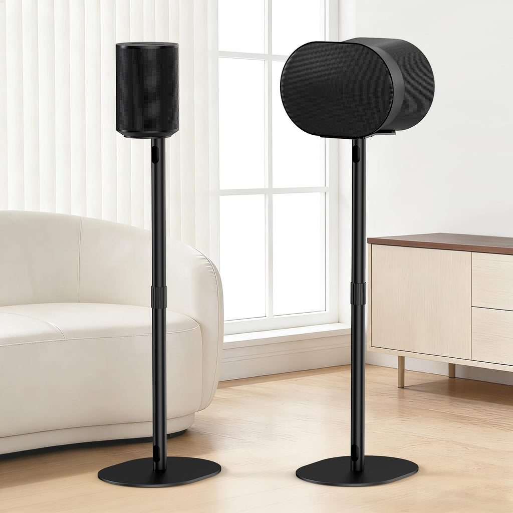Speaker Stands for Sonos Era 100 & Era 300, 26”-43” Height Adjustable Floor Stand, Dual-Mount Base Surround Sound Speaker Mount with Cable Management for Home Theater, Pair (2 Pack)