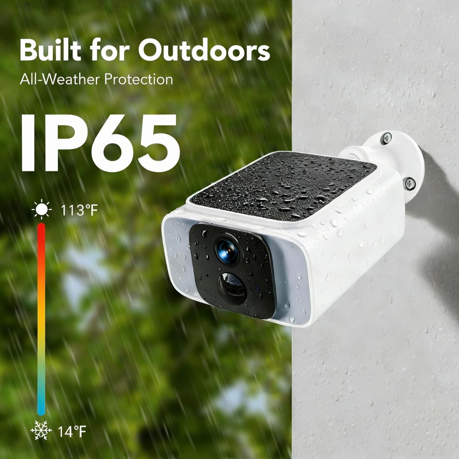 GNCC Solar Security Camera Outdoor, 2.4 & 5GHz WiFi Outdoor Security Camera 4MP Solar Powered WiFi Camera with Color Night Vision, Spotlight, PIR Motion Detection, Easy to Install, SD/Cloud Storage