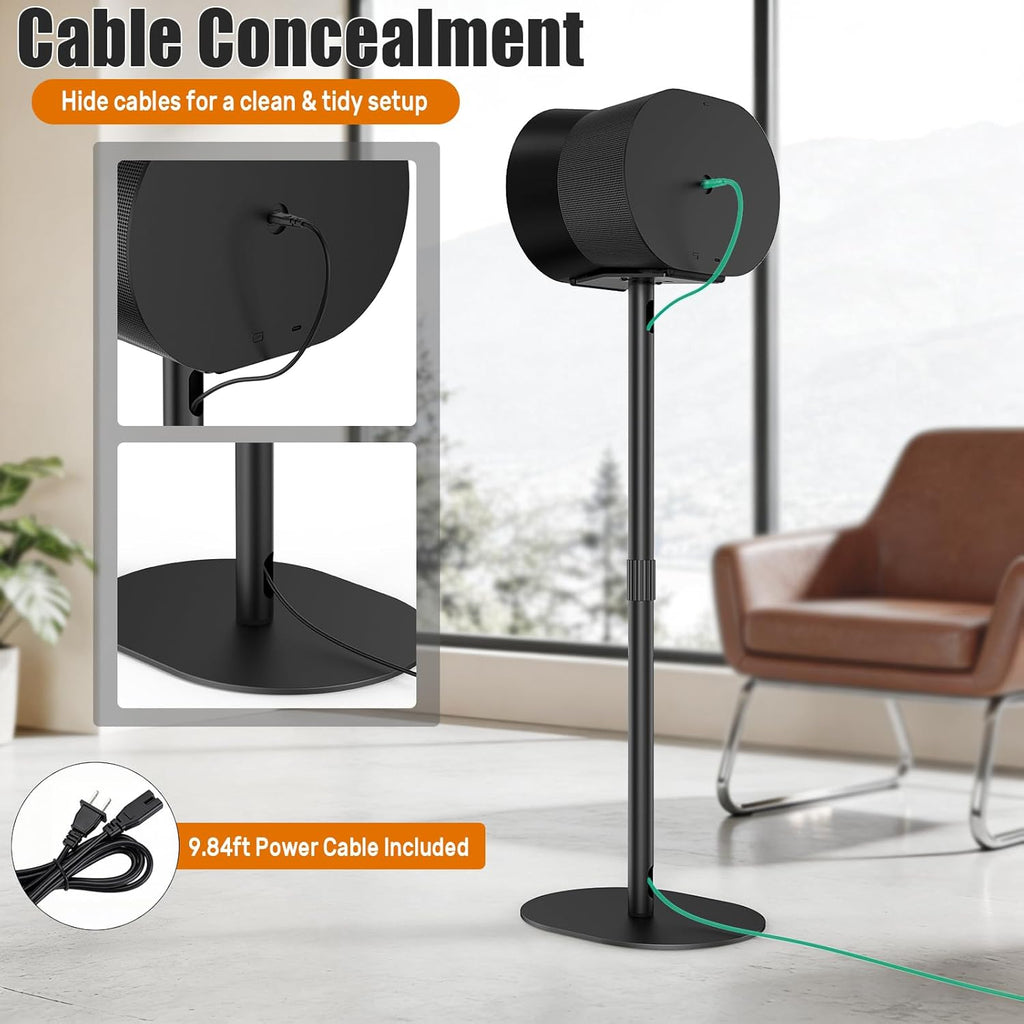 Speaker Stands for Sonos Era 100 & Era 300, 26”-43” Height Adjustable Floor Stand, Dual-Mount Base Surround Sound Speaker Mount with Cable Management for Home Theater, Pair (2 Pack)