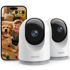 GNCC Indoor Security Camera, 2K Cameras for Home Security with Motion Detection, Baby/Pet Camera with Phone App, Night Vision, 2-Way Audio, TF/Cloud Storage, Works with Alexa & Google Home, 2.4G WiFi